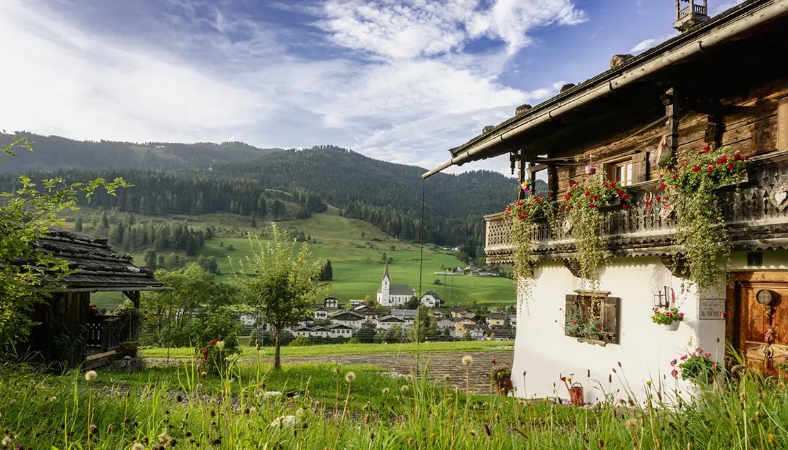 Bergdorf in den Alpen. Embach. Im Salzburger Land, am Rande des Nationalparks Hohot Tauern